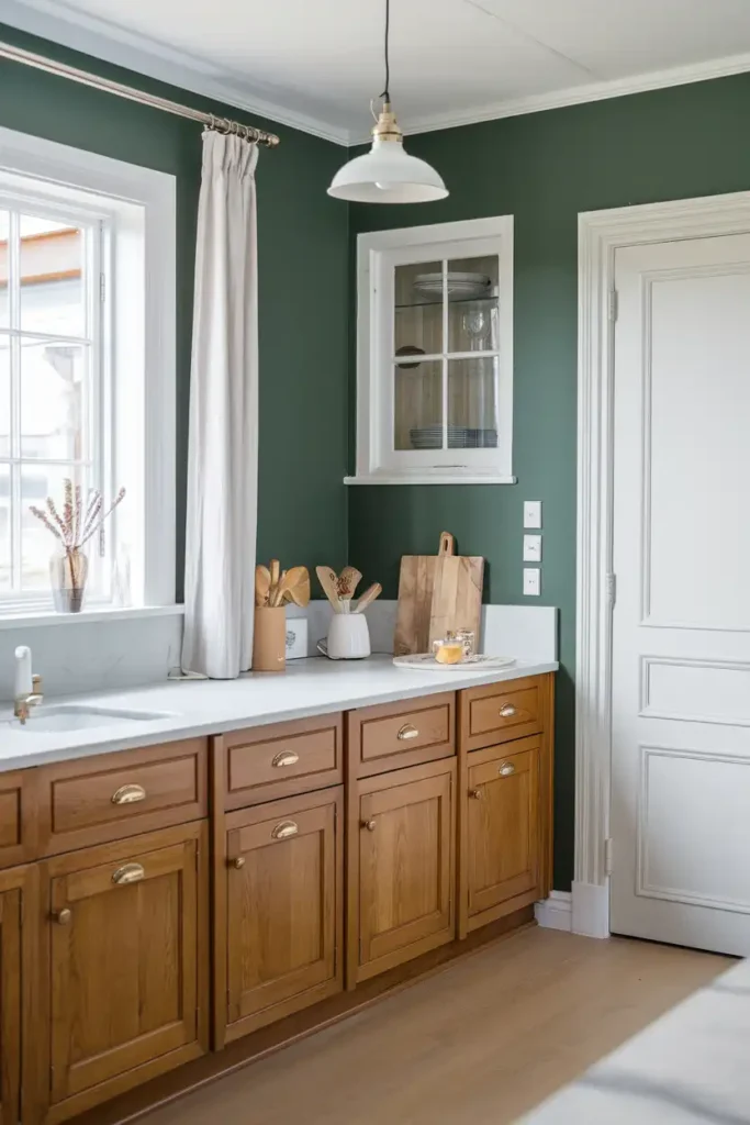 Forest Green-what color to paint kitchen with honey oak cabinets