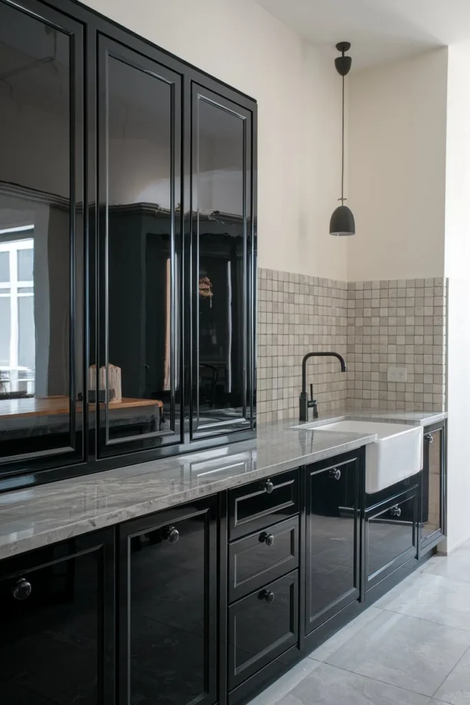 Jet Black-best paint colors for kitchen cabinets