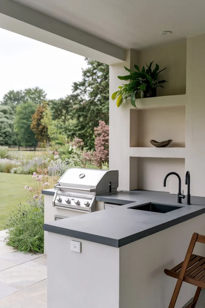 L-Shaped Outdoor Kitchen