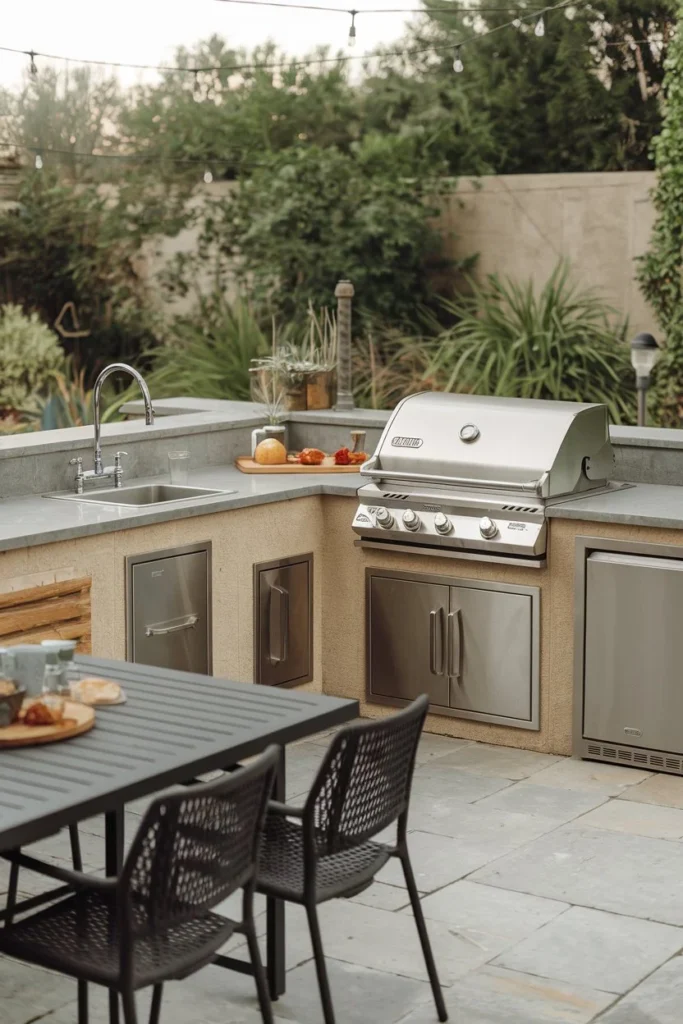 L-Shaped Outdoor Kitchen-outdoor kitchen ideas
