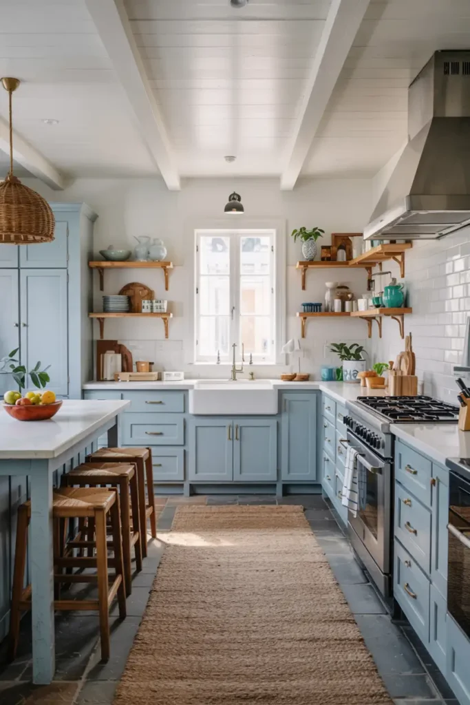 Light Blue + White-kitchen color combinations