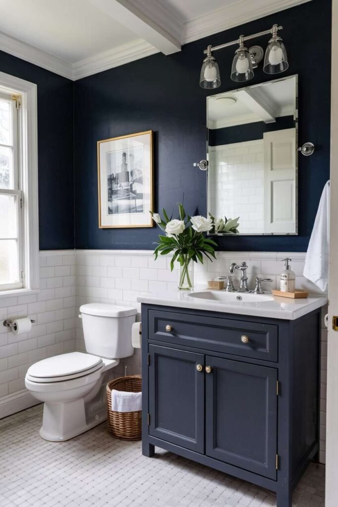 Midnight Navy-paint colors for bathroom cabinets