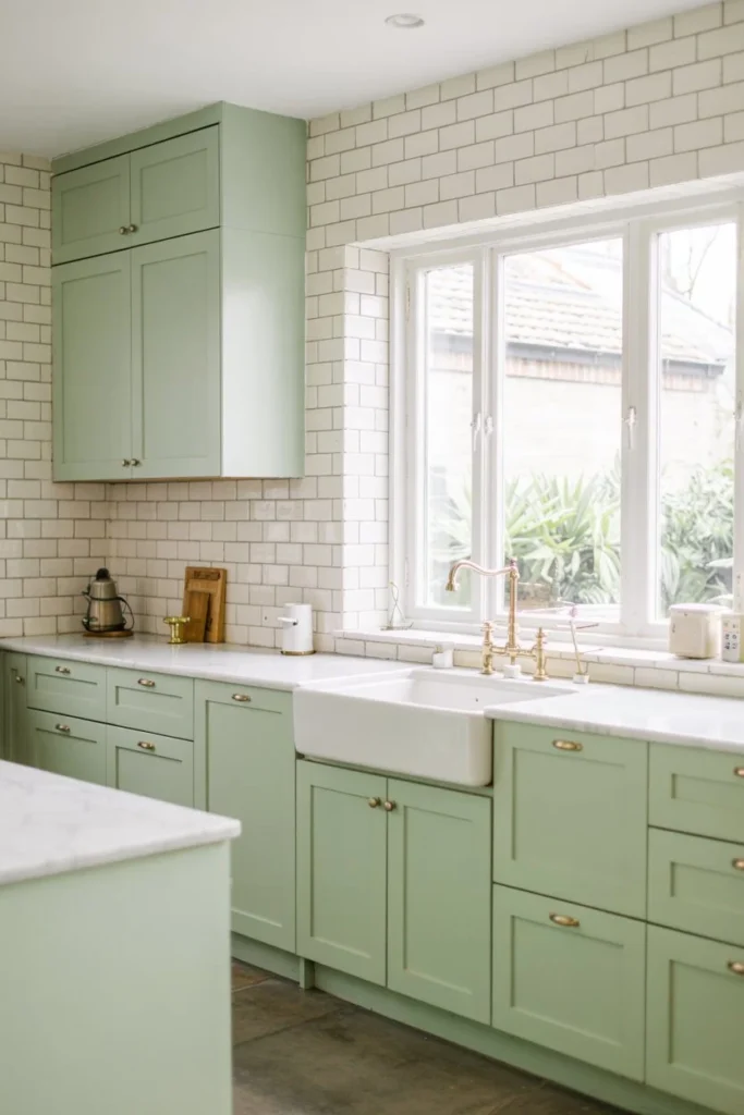 Mint Green + Subway Tiles-kitchen color combinations