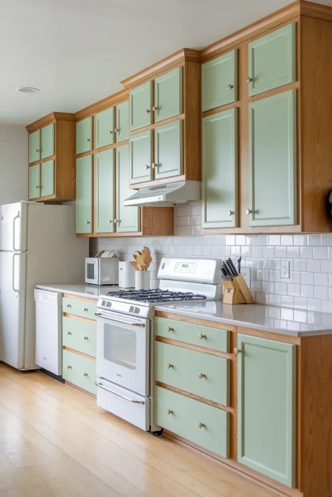 Mint Green-best paint colors for kitchen cabinets