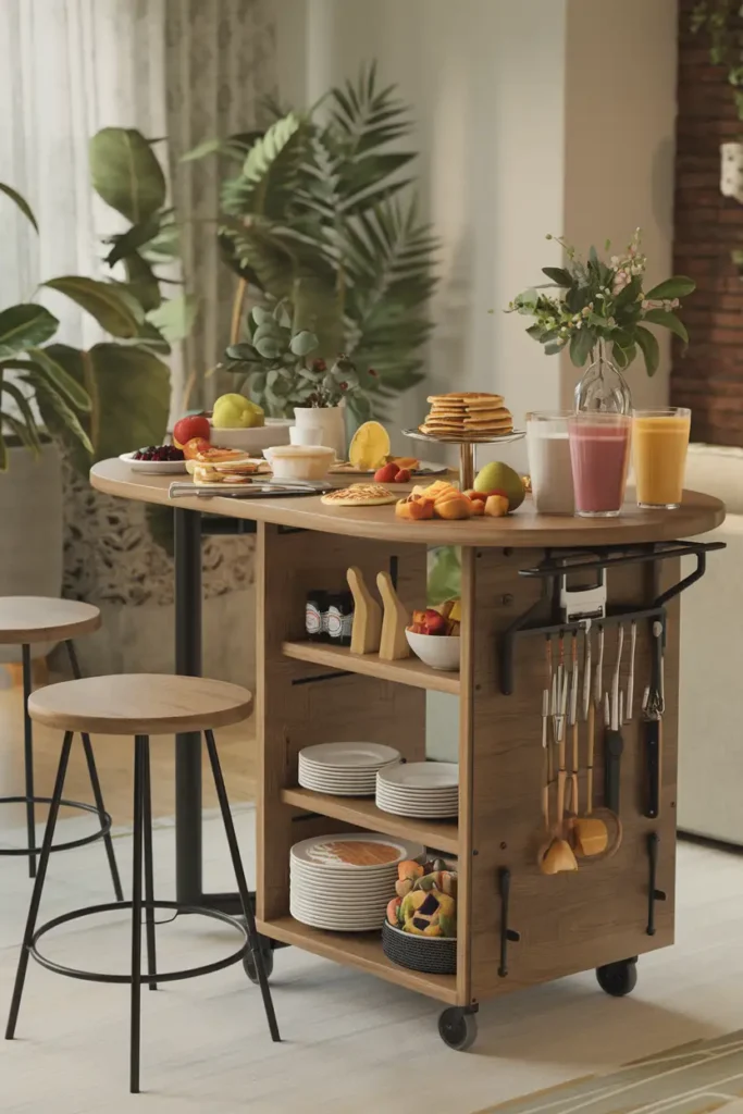 Mobile Breakfast Bar-diy breakfast bar ideas