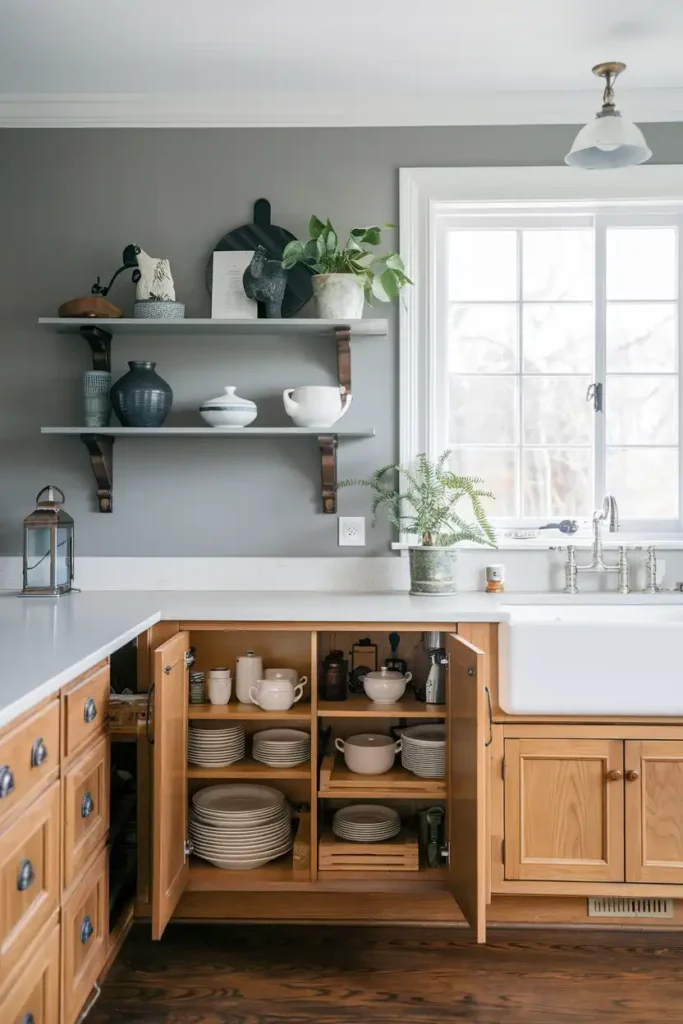 Mushroom Gray - what color to paint kitchen with honey oak cabinets