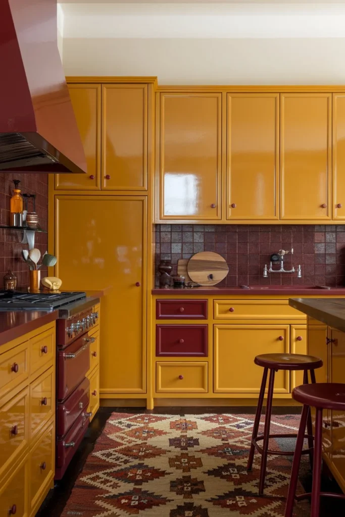 Mustard Yellow + Deep Red