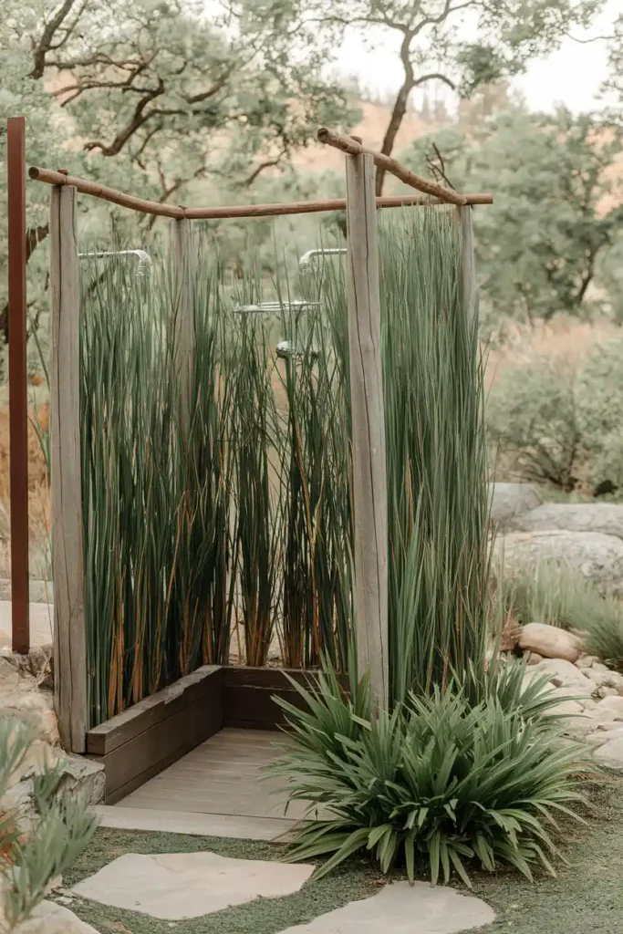 Natural Privacy Walls-outdoor shower ideas