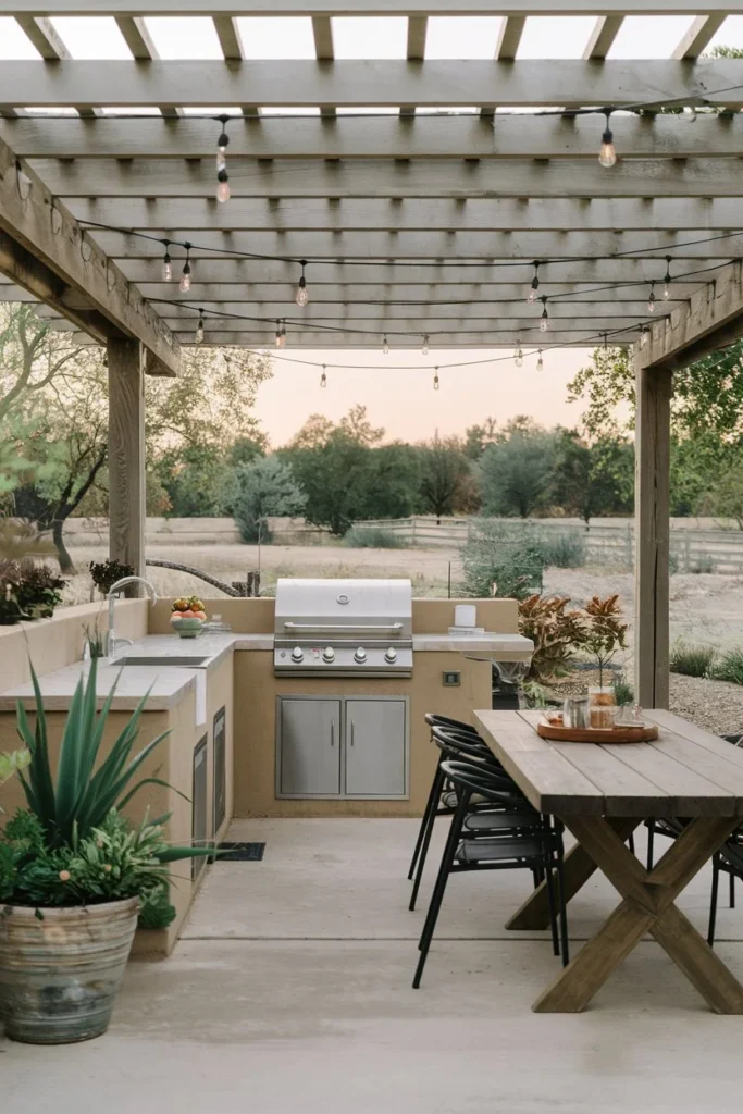 Outdoor Barbecue Meets Dining Room-outdoor kitchen ideas