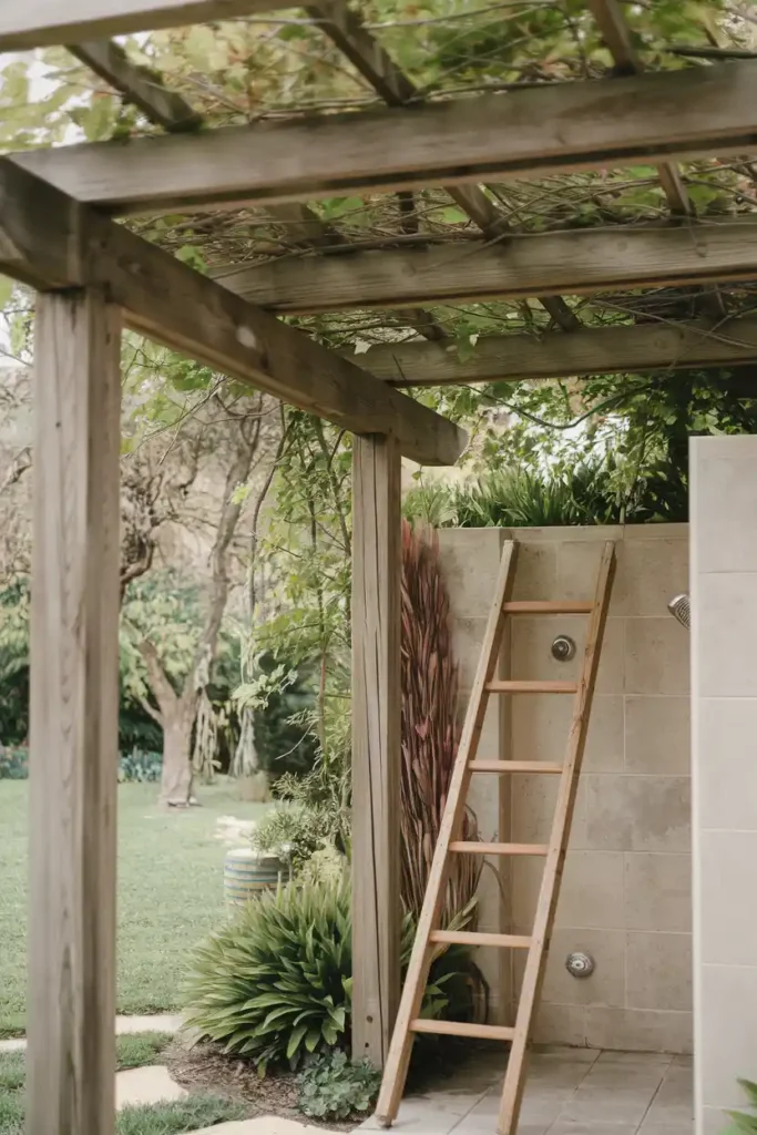 Pergola-Covered Showers-outdoor shower ideas