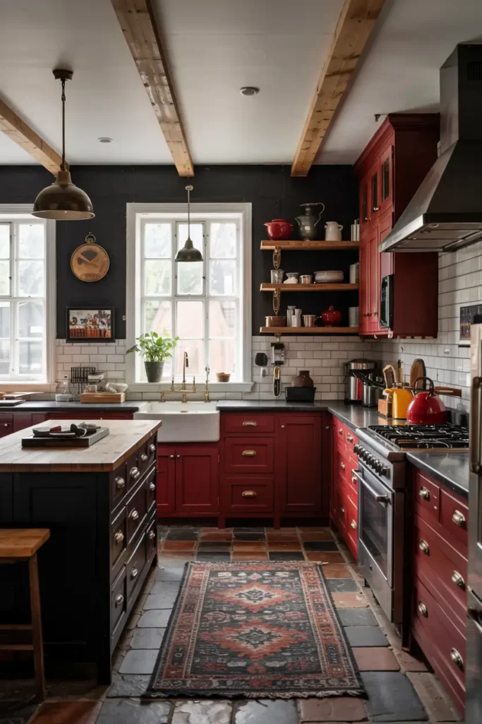 Red and Black-kitchen color combinations