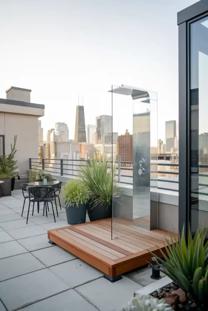 Rooftop Delight-outdoor shower ideas