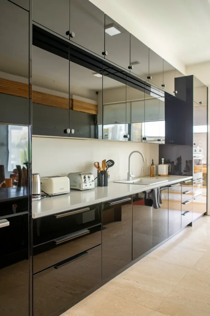 Soft-Close Black Cabinets for a Polished Touch-black cabinet kitchen ideas