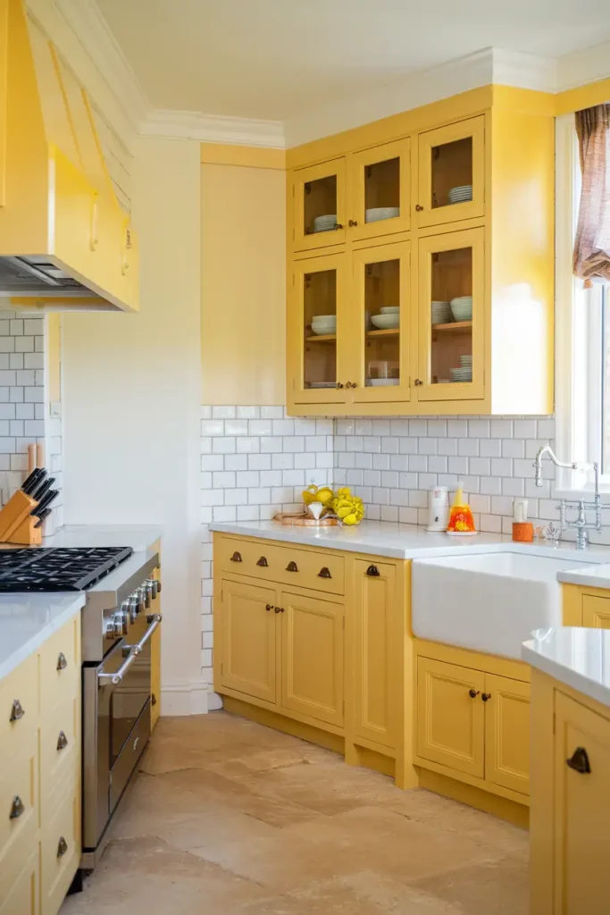 Sunny Yellow-best paint colors for kitchen cabinets