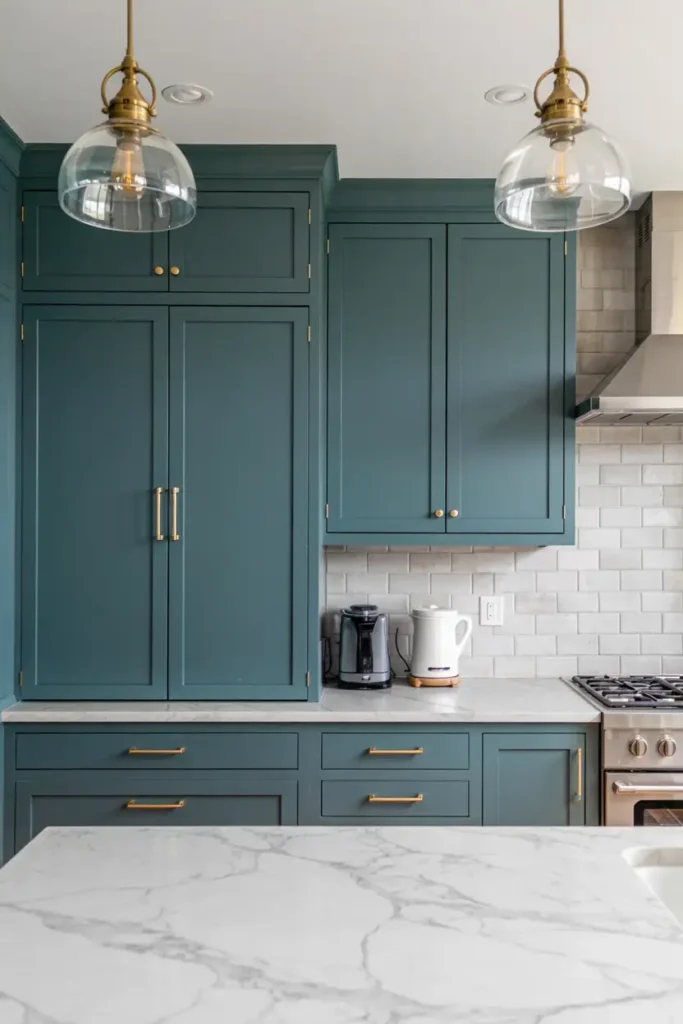 Teal + Brass Fixtures