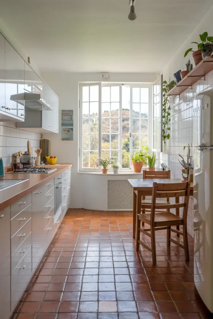 Terracotta + White-kitchen color combinations