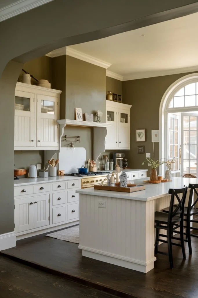 Warm Gray-paint colors for white cabinet kitchens