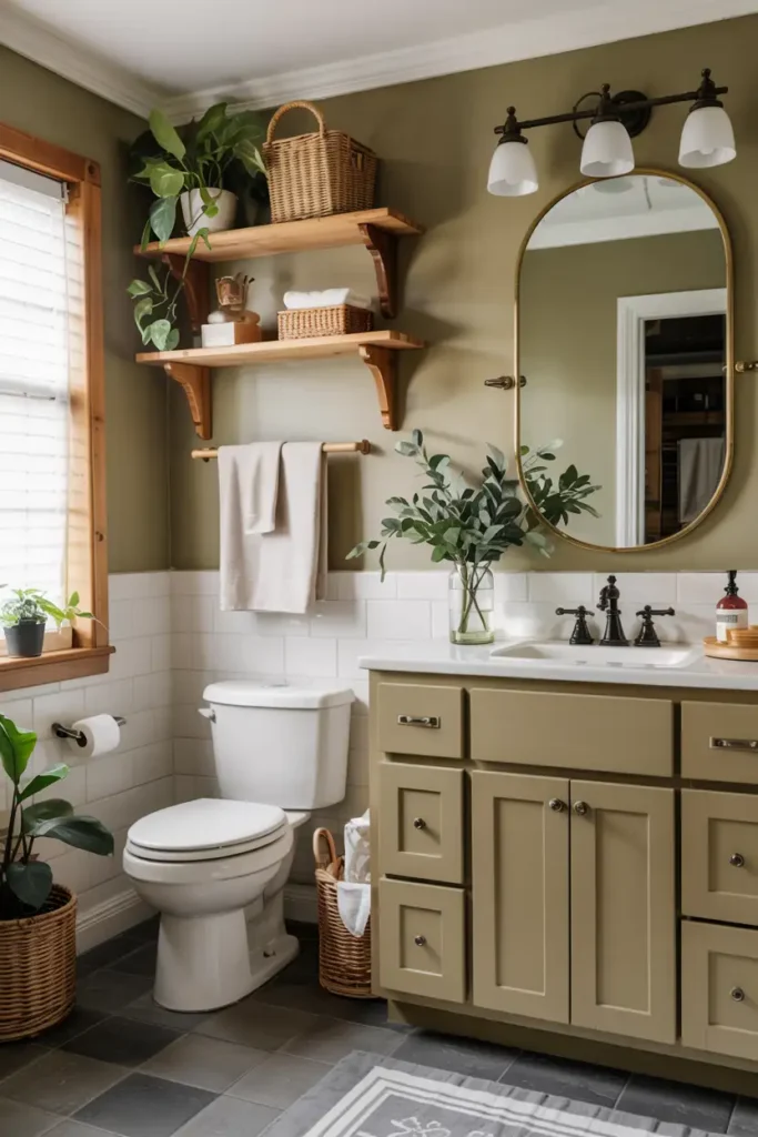 Warm Olive-paint colors for bathroom cabinets
