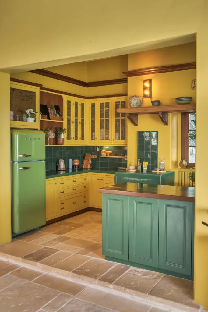 Yellow + Green-kitchen color combinations