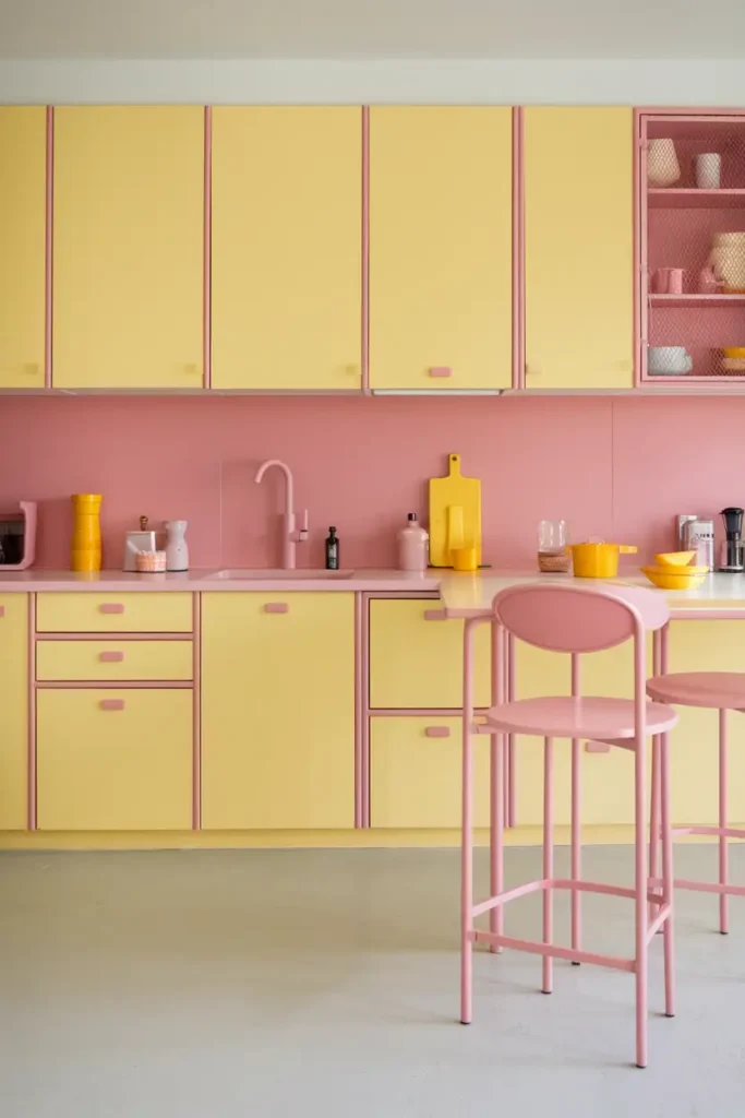 Yellow + Pink-kitchen color combinations