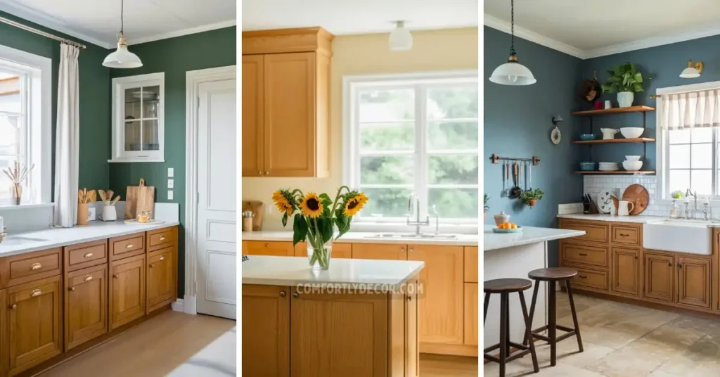 colors to paint kitchen with honey oak cabinets