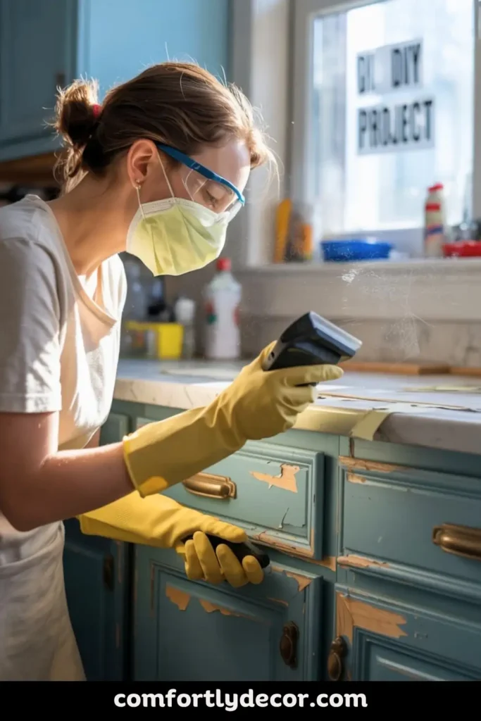 how to remove old paint from kitchen cabinets with paint stripper