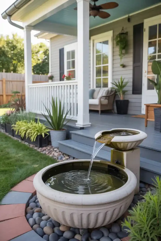 Add a Water Feature-back porch ideas