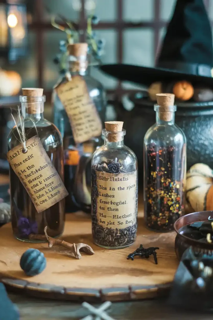 Apothecary Bottles-haunted house halloween decor ideas