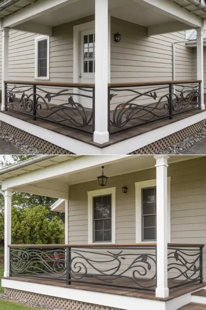 Artistic Metal Sculpture-porch railing ideas