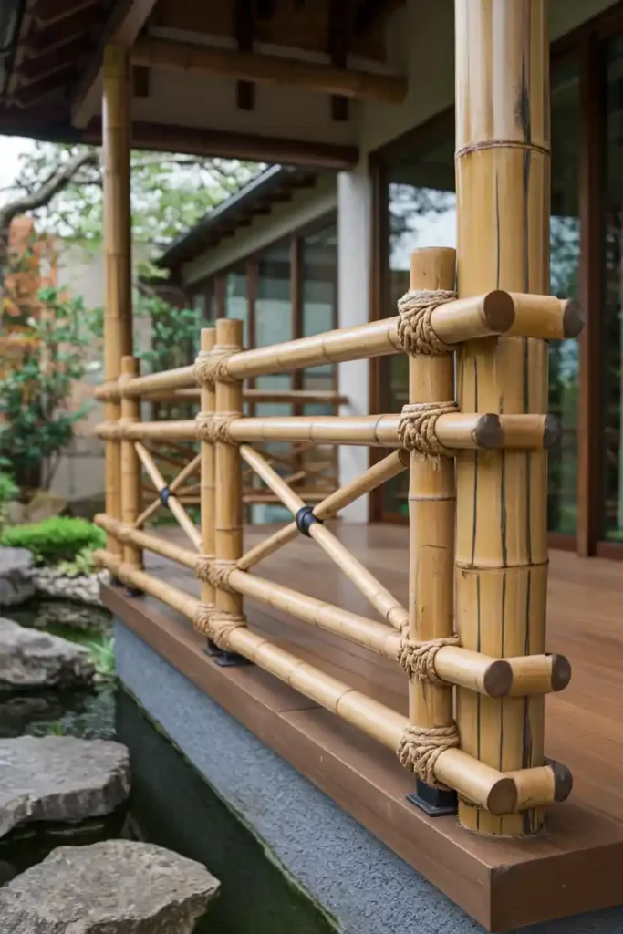 Bamboo Zen Garden-porch railing ideas