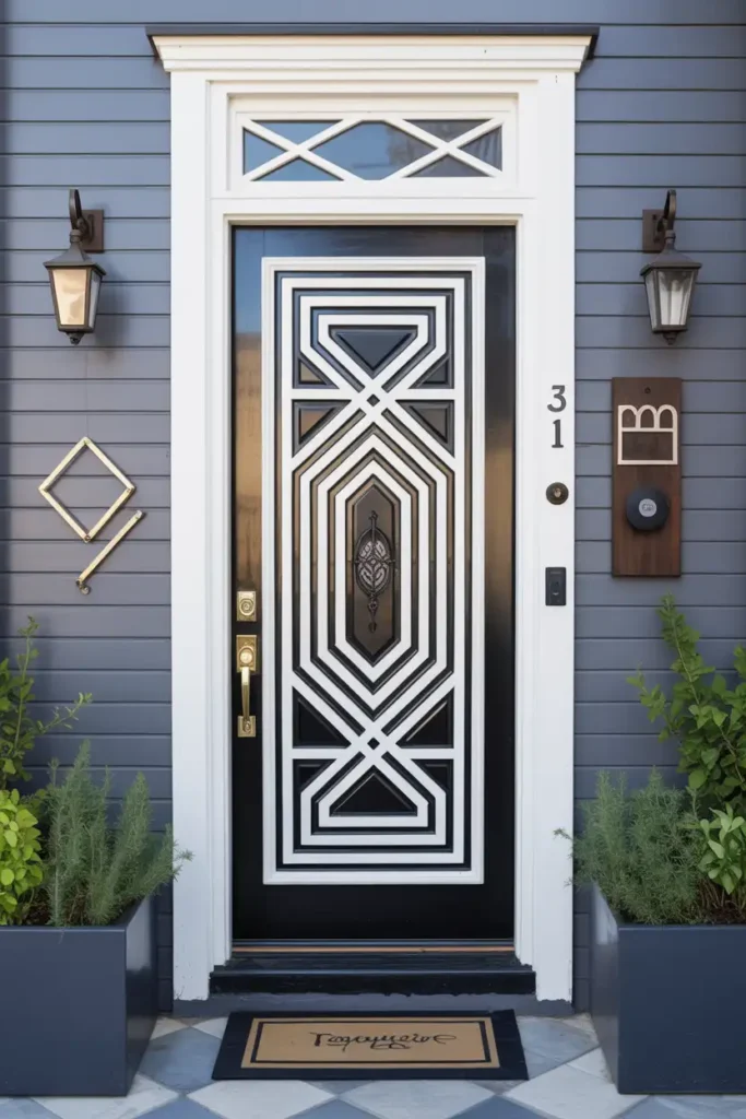 Bold Geometric Patterns-modern front door design ideas