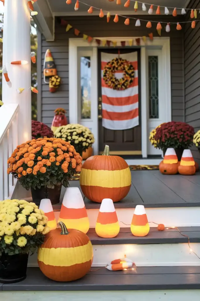 Candy Corn Kingdom-halloween front porch ideas