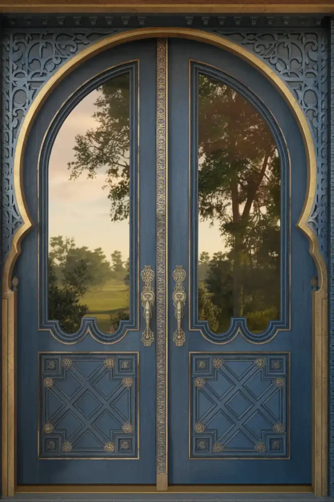 Carved Wooden Double Doors design idea