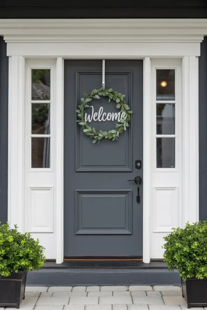 Charcoal Gray with White Trim