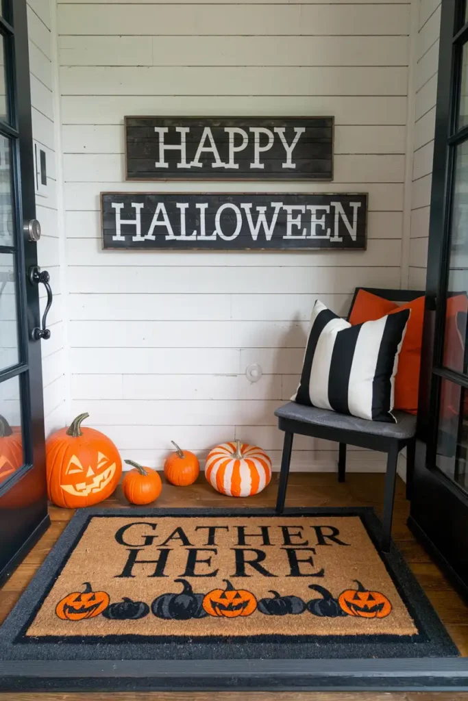 Chic Doormat Statement-classy halloween decor ideas