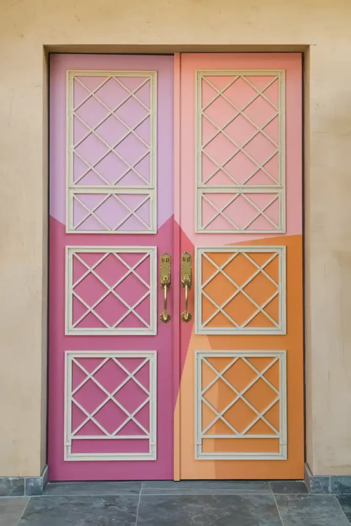 Colorful Statement Double Doors design