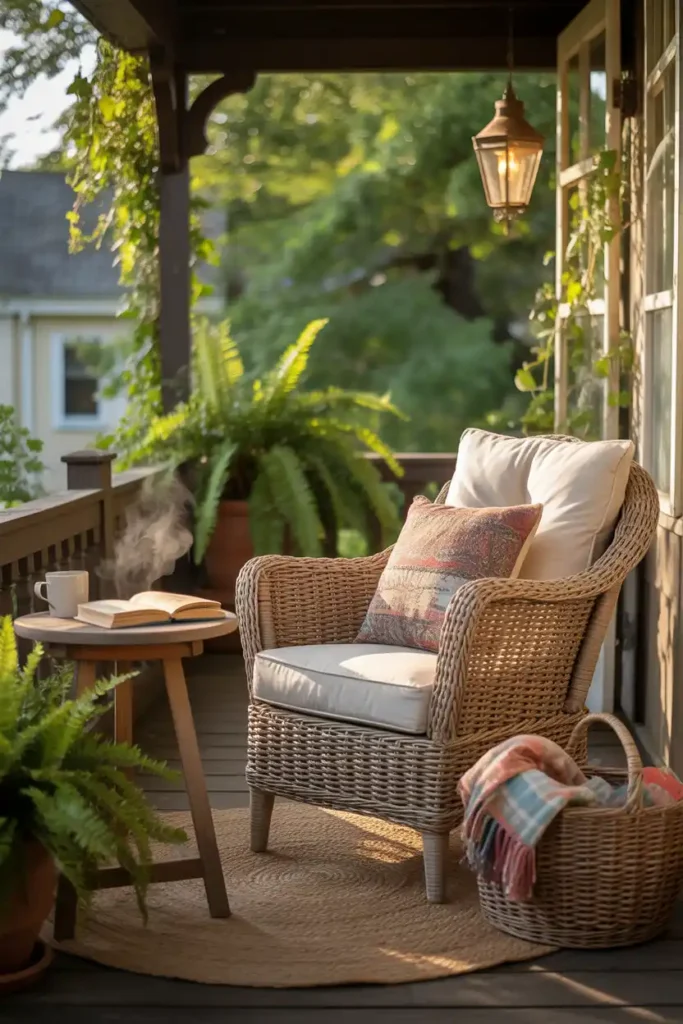 Cozy Reading Nook Setup-Front Porch Ideas