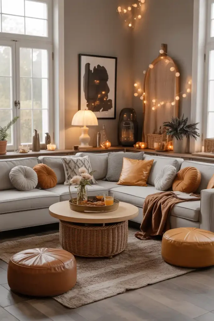 Cozy Seating Areas for Gatherings-Cozy Halloween Aesthetic Decor