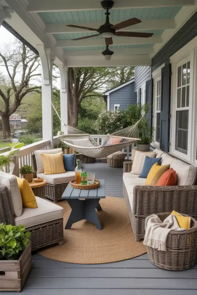 Cozy Seating Nook-back porch ideas