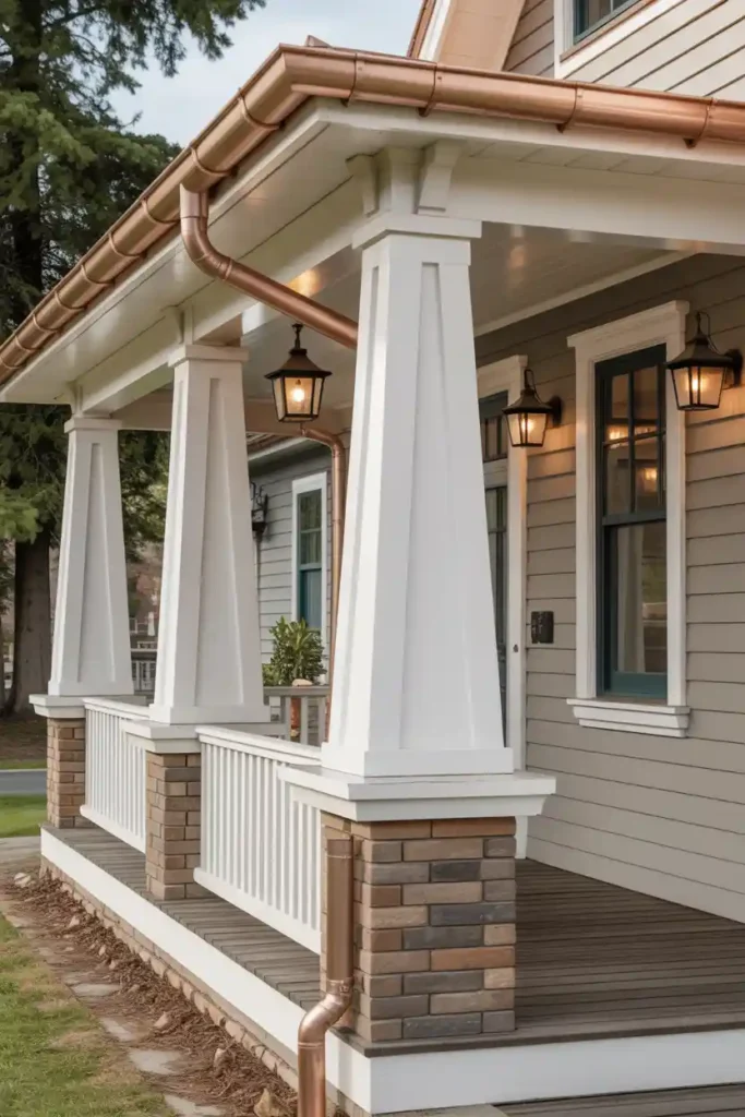 Craftsman-Style Tapered Columns-porch railing ideas