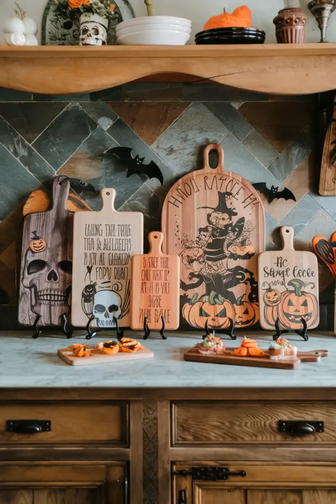 Creepy Cutting Board Collection-halloween kitchen decor ideas