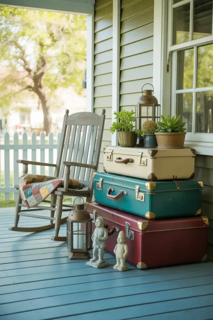 Eclectic Collectors Display-Front Porch Ideas