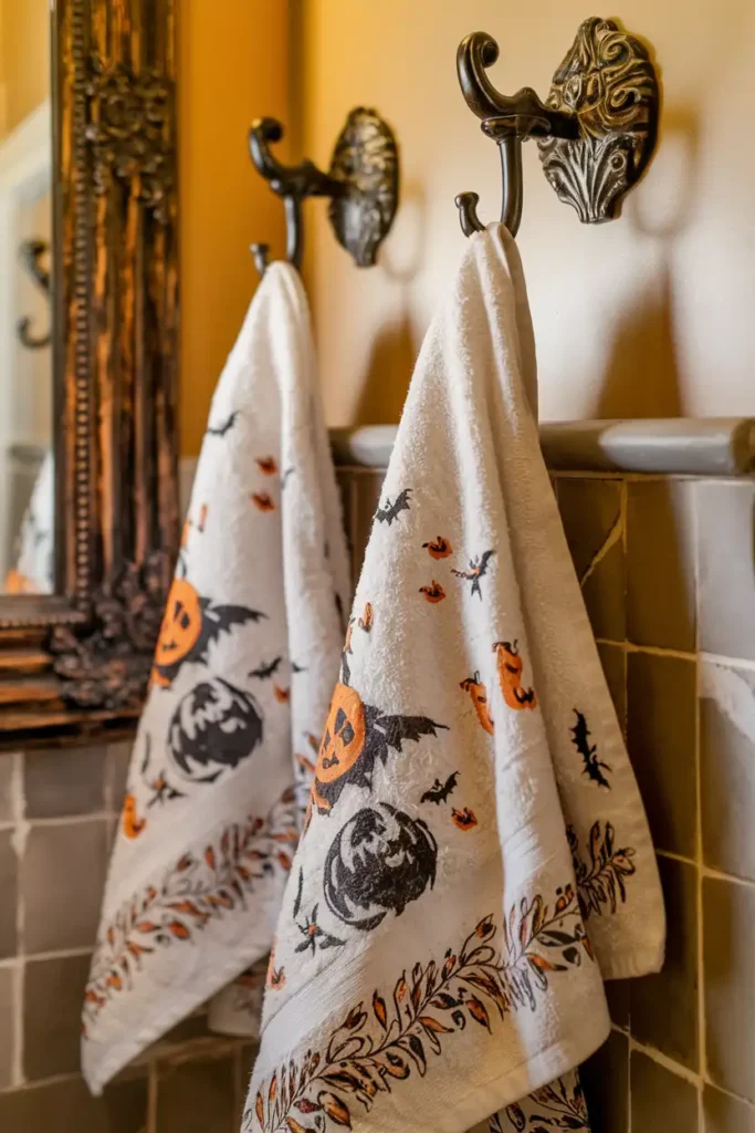 Elegant Hand Towels-classy halloween decor ideas
