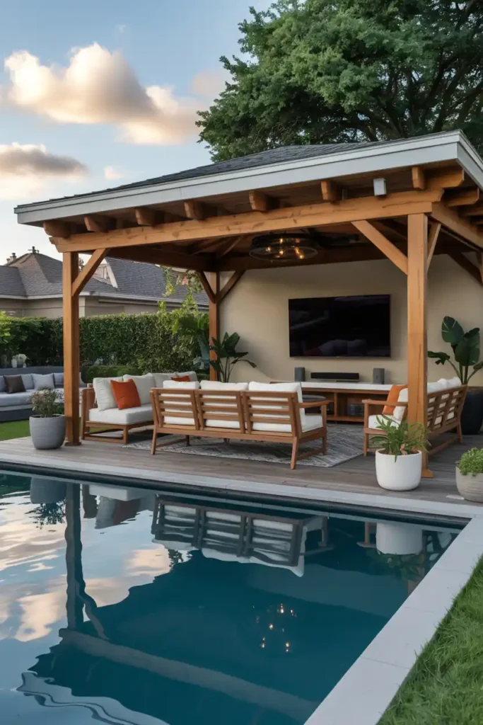 Entertainment-Focused Roof-patio roof extension ideas
