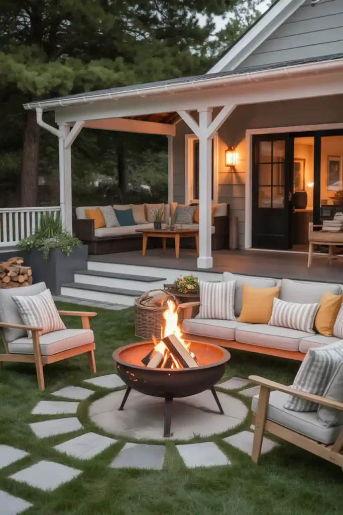 Fire Pit Focus-back porch ideas