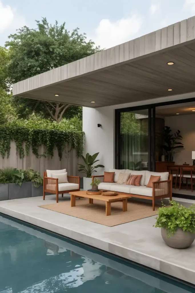 Floating Concrete Slab Roof-patio roof extension ideas