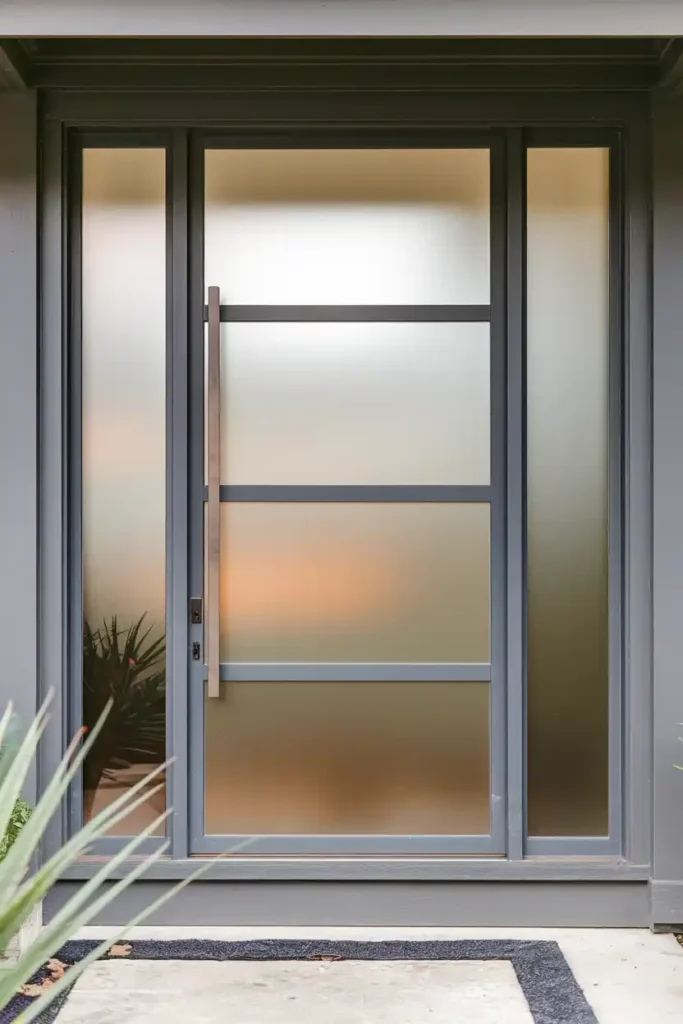 Frosted Glass Contemporary Design-door ideas to enhance curb appeal