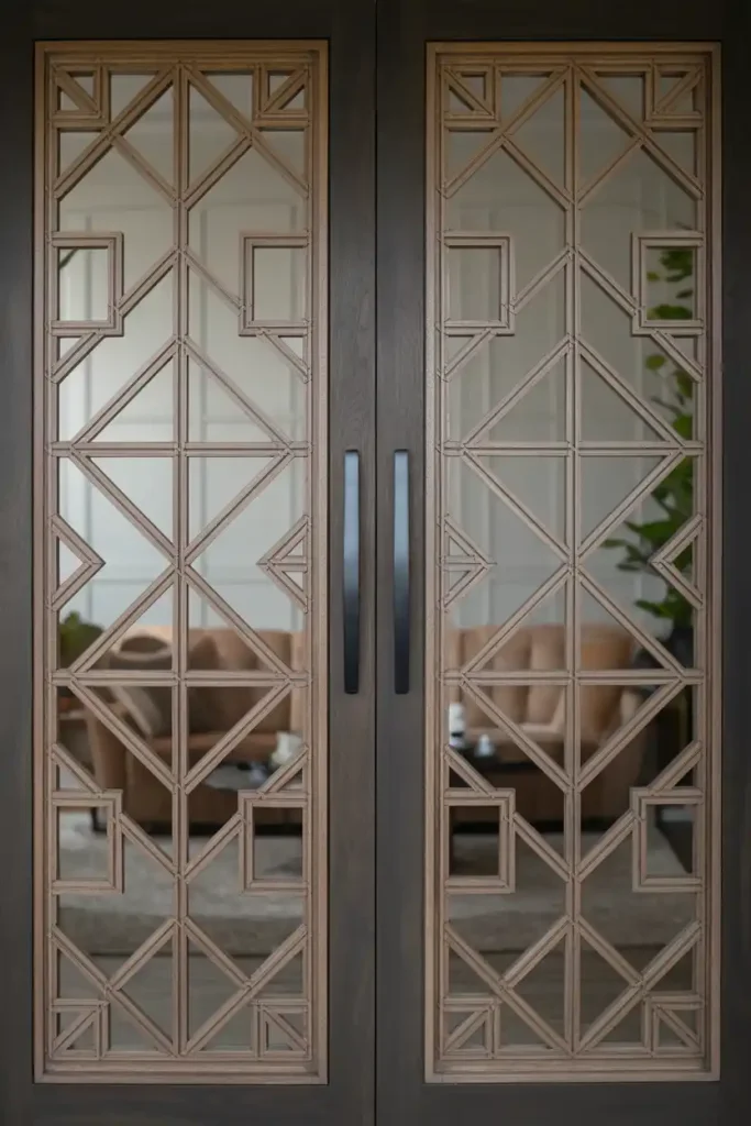 Geometric Pattern Double Doors-Double Door Design Ideas