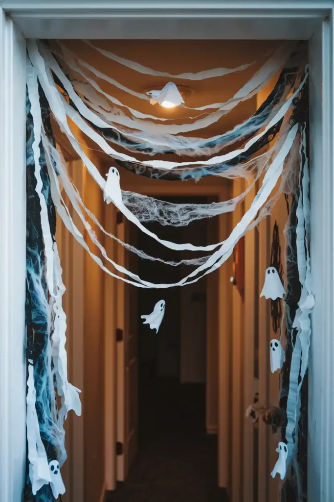 Ghostly Garland Gateway-halloween apartment decorations