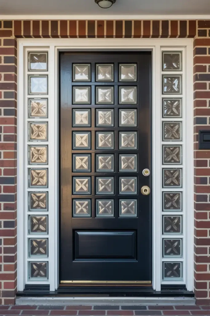 Glass Block Features-modern front door design ideas